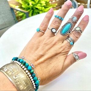 🌙Enchanting Sweet Boho ring set w Gypsy/prairie/country Vibe